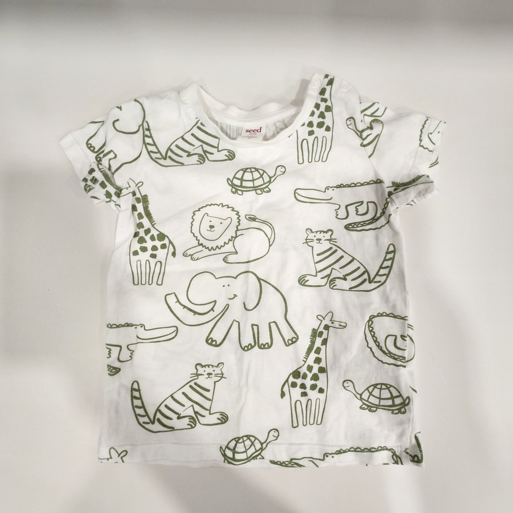 Seed Heritage White and Green Safari Print T-Shirt